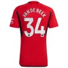 Camiseta de fútbol Manchester United Van De Beek 34 Primera Equipación 23-24 - Hombre